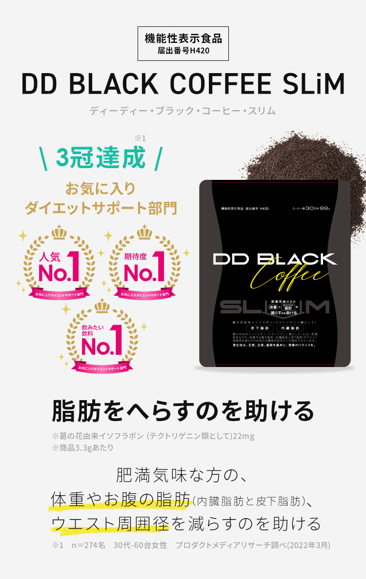 機能性表示食品DD BLACK COFFEE SLiM